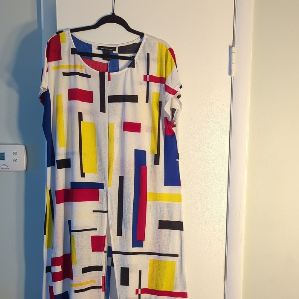 Colorful Geometric Print Dress